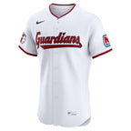Cleveland Guardians Nike Home Elite Sponsor Patch Custom Jersey - White