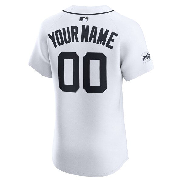 Detroit Tigers Nike Home Elite Sponsor Patch Custom Jersey - White