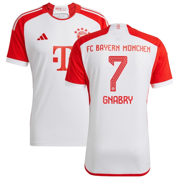 Serge Gnabry Bayern Munich adidas 2023/24 Home Replica Jersey - White