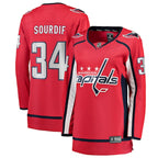 Justin Sourdif Washington Capitals  Women's Home Breakaway Jersey - Red