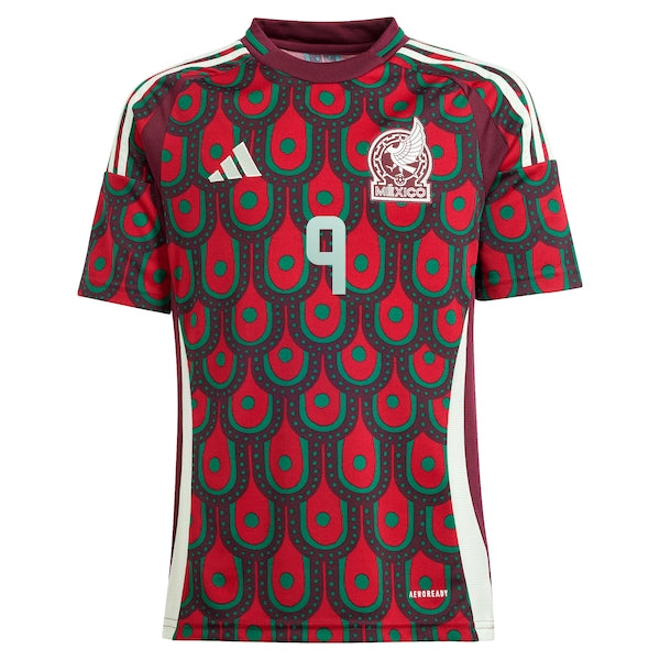 Raul Jimenez Mexico National Team adidas Youth 2024 Home Replica Player Jersey - Burgundy