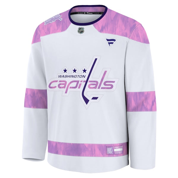 Washington Capitals  2024 Hockey Fights Cancer Practice Jersey - White