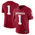 #1 Oklahoma Sooners Jordan Brand Game Jersey - Crimson/White