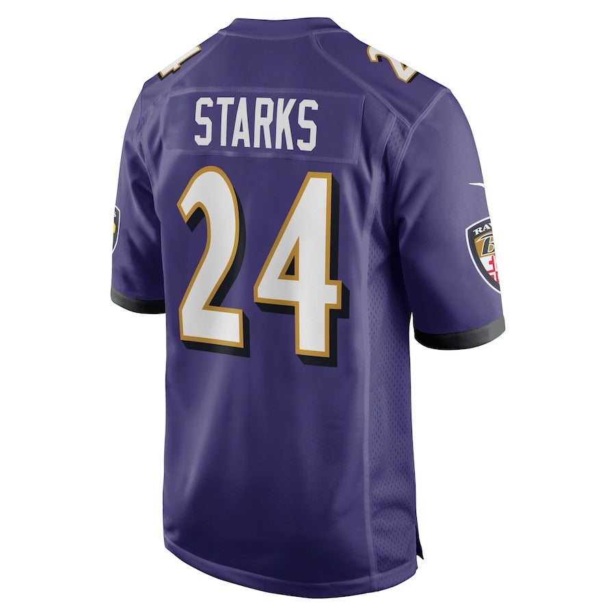 Malaki Starks Baltimore Ravens Nike 2025 NFL Draft First Round Pick No. 27 Game Jersey - Purple