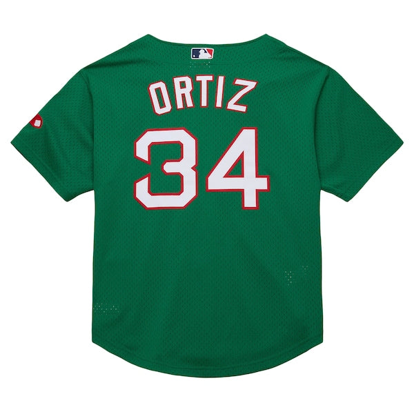 David Ortiz Boston Red Sox Cooperstown Collection Mesh Batting Practice Jersey - Kelly Green