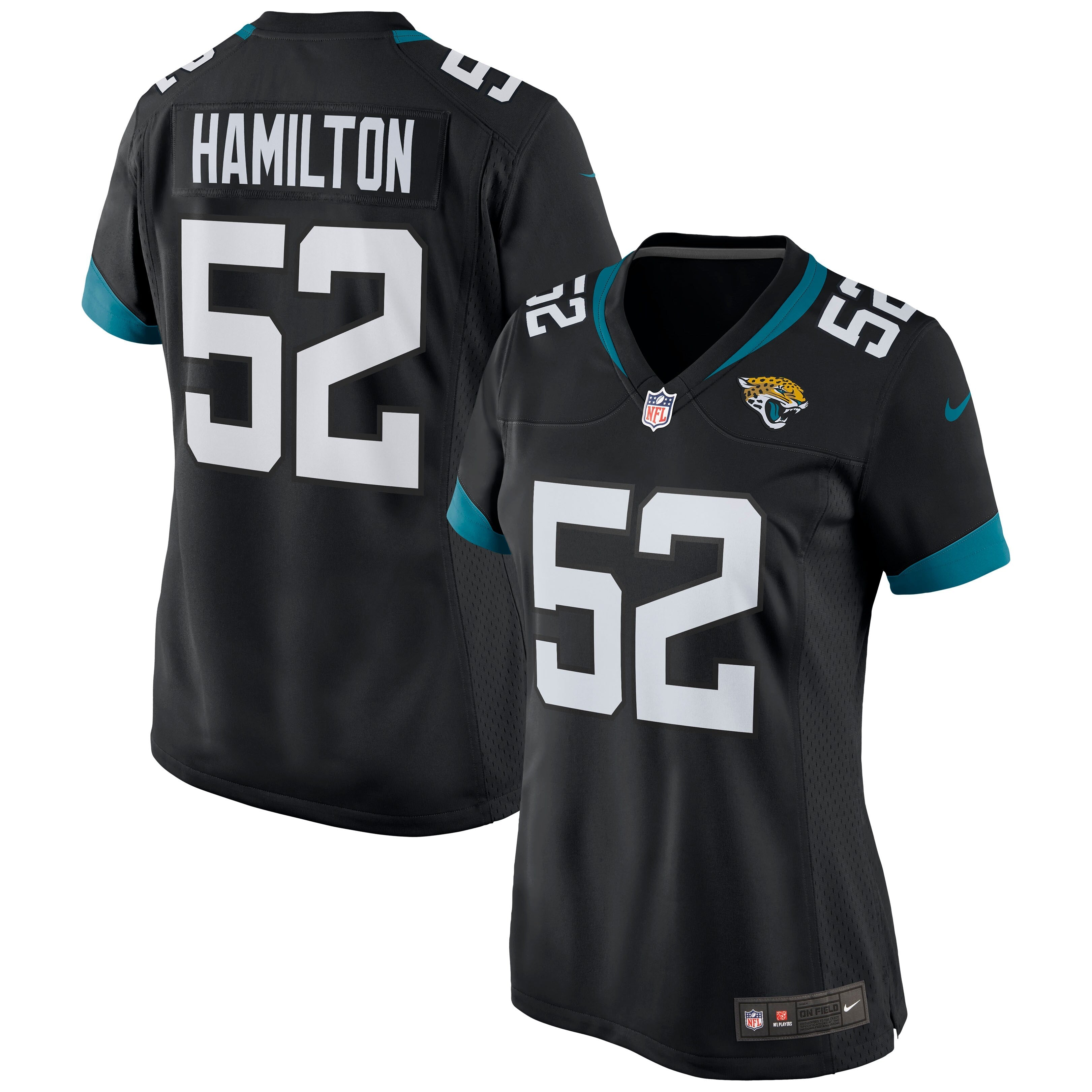 DaVon Hamilton Jacksonville Jaguars Nike Women's Game Jersey - Teal/Black