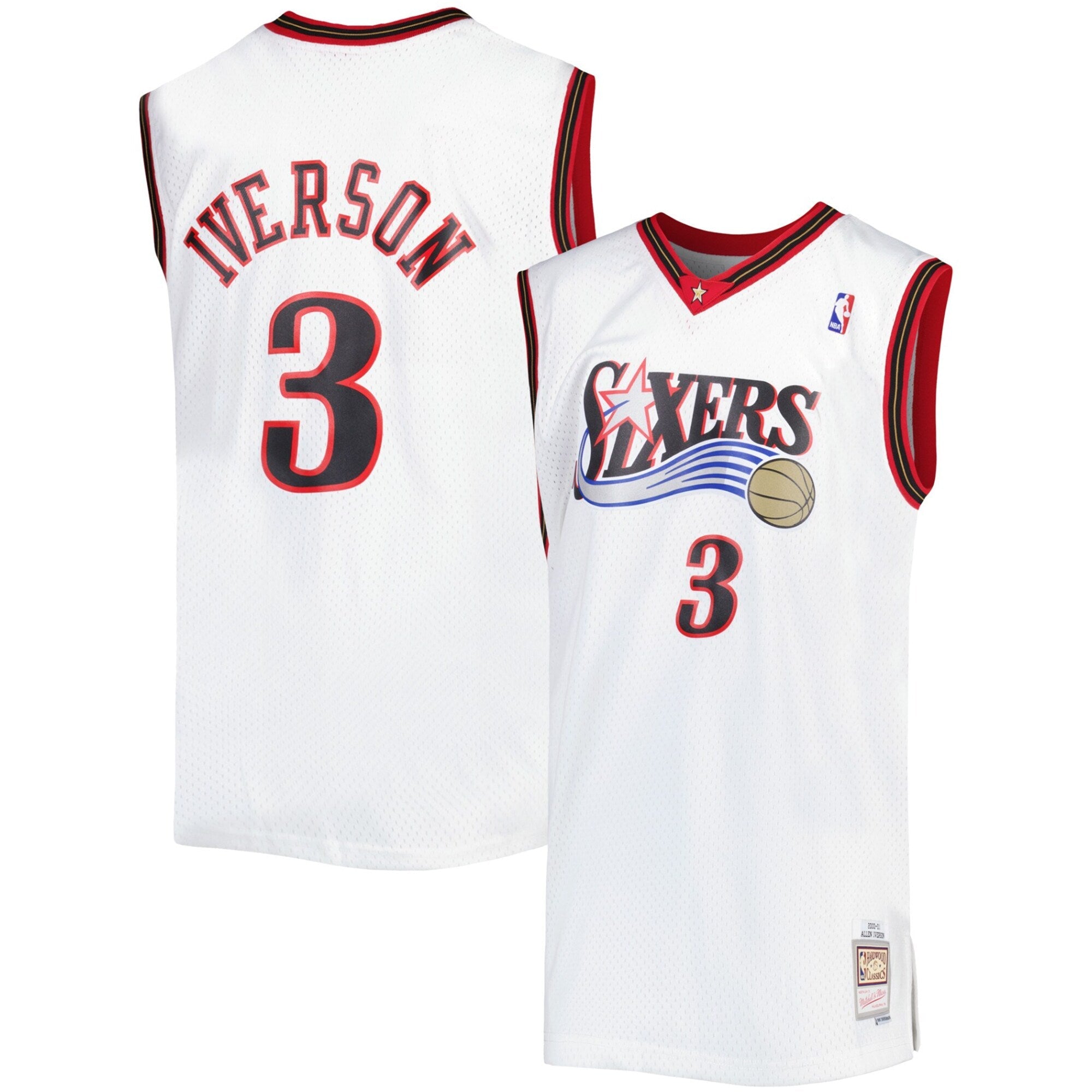 Allen Iverson Philadelphia 76ers 1996/97 Big & Tall Hardwood Classics Swingman Jersey - Royal/Black/Red/White