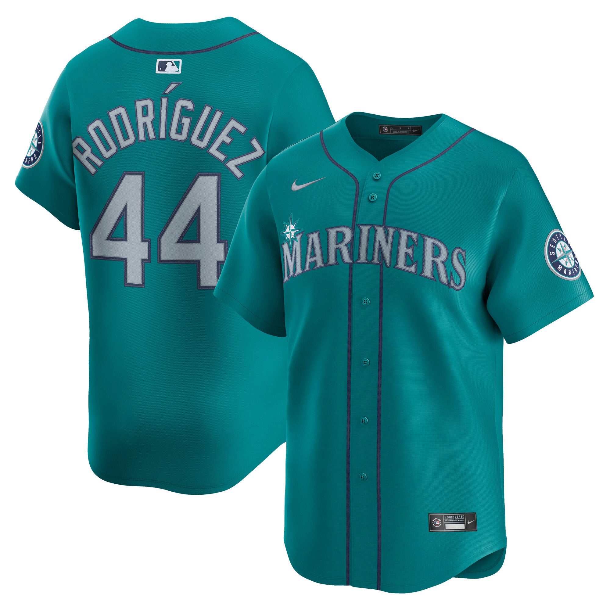 Men's Seattle Mariners Julio Rodríguez Nike Home Limited Player Jersey- White/Teal