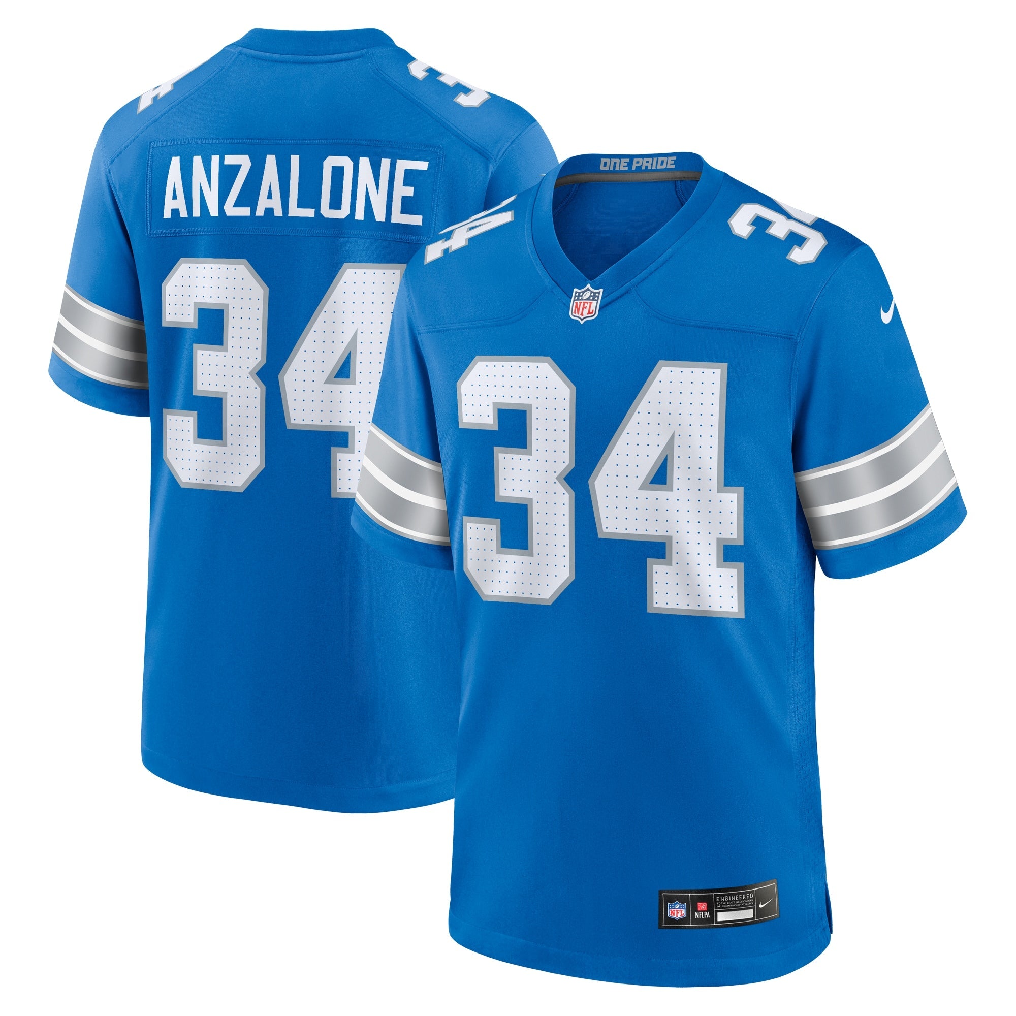 Alex Anzalone Detroit Lions Nike 2nd Alternate Game Jersey - Black/Blue