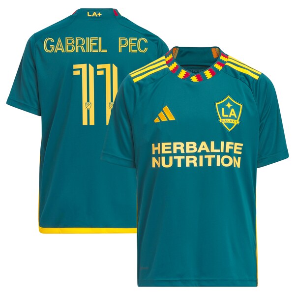 Gabriel Pec LA Galaxy adidas Youth 2024 LA Kit Replica Player Jersey - Green