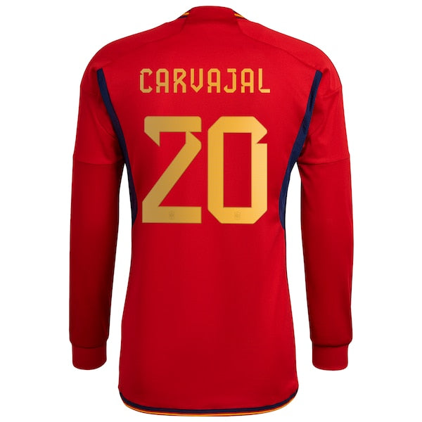 Daniel Carvajal Spain National Team adidas 2022/23 Home Long Sleeve Replica Jersey - Red