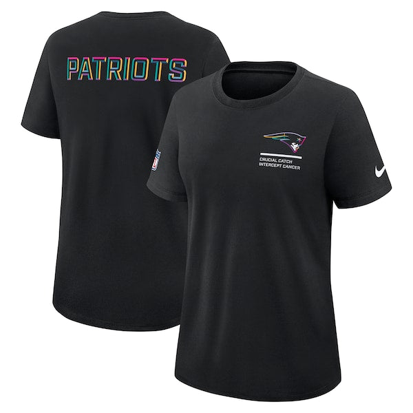 New England Patriots Nike Women's 2025 NFL Crucial Catch Tri-Blend Dri-FIT T-Shirt - Black