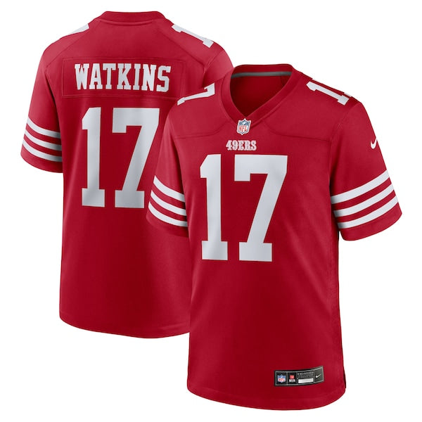 Jordan Watkins San Francisco 49ers Nike Team Game Jersey -  Scarlet