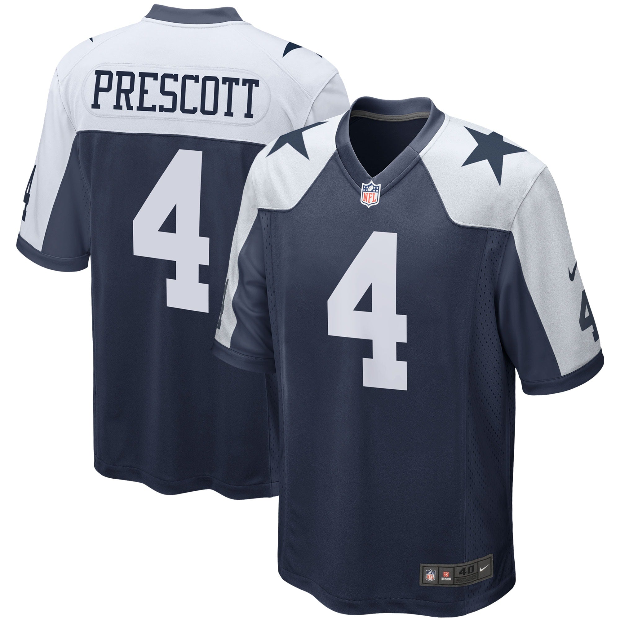 Dak Prescott Dallas Cowboys Nike Alternate Game Jersey - White/Navy