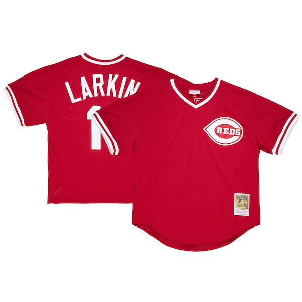 Barry Larkin Cincinnati Reds Youth Cooperstown Collection Mesh Batting Practice Jersey - Red