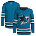 San Jose Sharks adidas Men's Home Primegreen Authentic Jersey - Teal