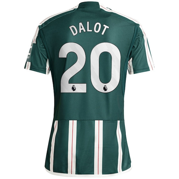 Diogo Dalot Manchester United adidas 2023/24 Away Replica Player Jersey - Green/Red