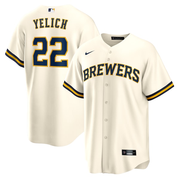 Christian Yelich Milwaukee Brewers Nike Alternate Replica Player Jersey - Cream/Gray/Navy/White