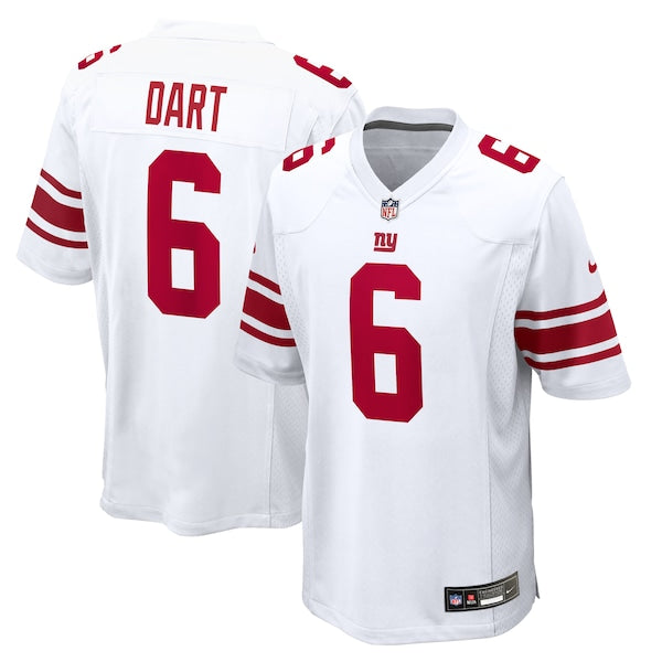 Jaxson Dart New York Giants Nike  Game Jersey - White/Royal/Red