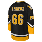 Mario Lemieux Pittsburgh Penguins  Youth 1992/93 Captain Patch Blue Line Player Jersey - Gold