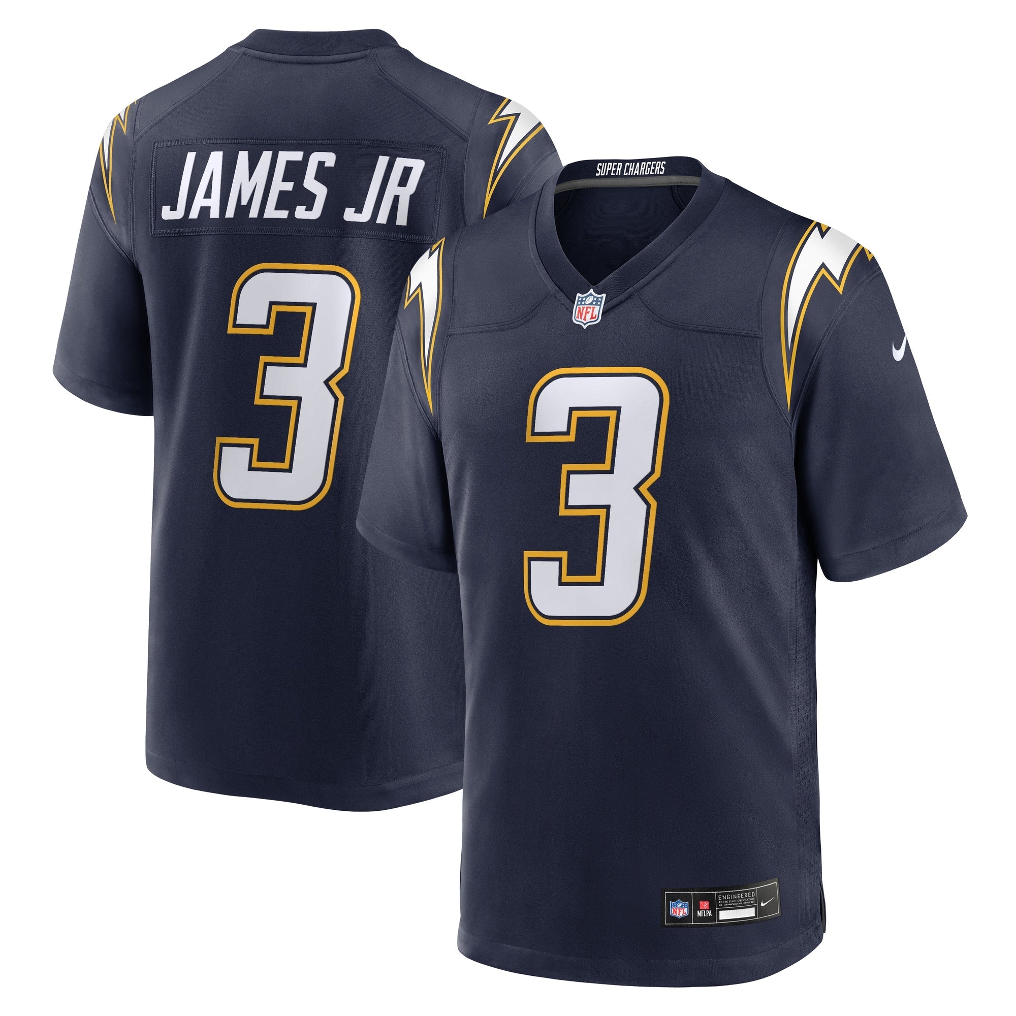 Derwin James Jr. Los Angeles Chargers Nike Alternate Charger Power Game Player Jersey - Gold/Navy