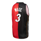 Dwyane Wade Miami Heat Big & Tall Hardwood Classics 2005/06 Split Swingman Jersey - Black/Red