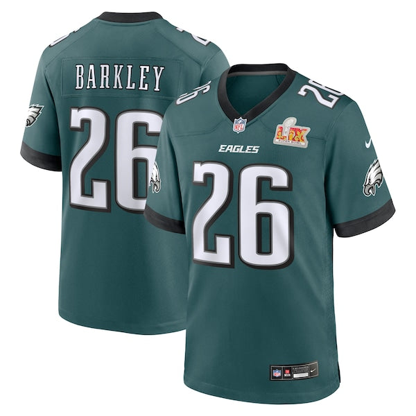 Saquon Barkley Philadelphia Eagles Nike Super Bowl LIX Game Player Jersey - Midnight Green