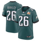 Saquon Barkley Philadelphia Eagles Nike Super Bowl LIX Game Player Jersey - Midnight Green
