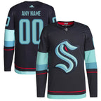 Seattle Kraken adidas  Home  Primegreen Authentic Custom Jersey - Navy