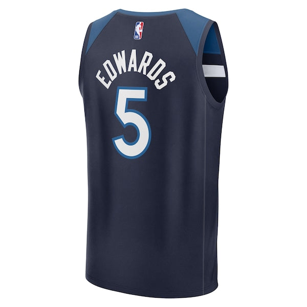 Anthony Edwards Minnesota Timberwolves  Fast Break Replica Player Jersey - Icon Edition - Navy