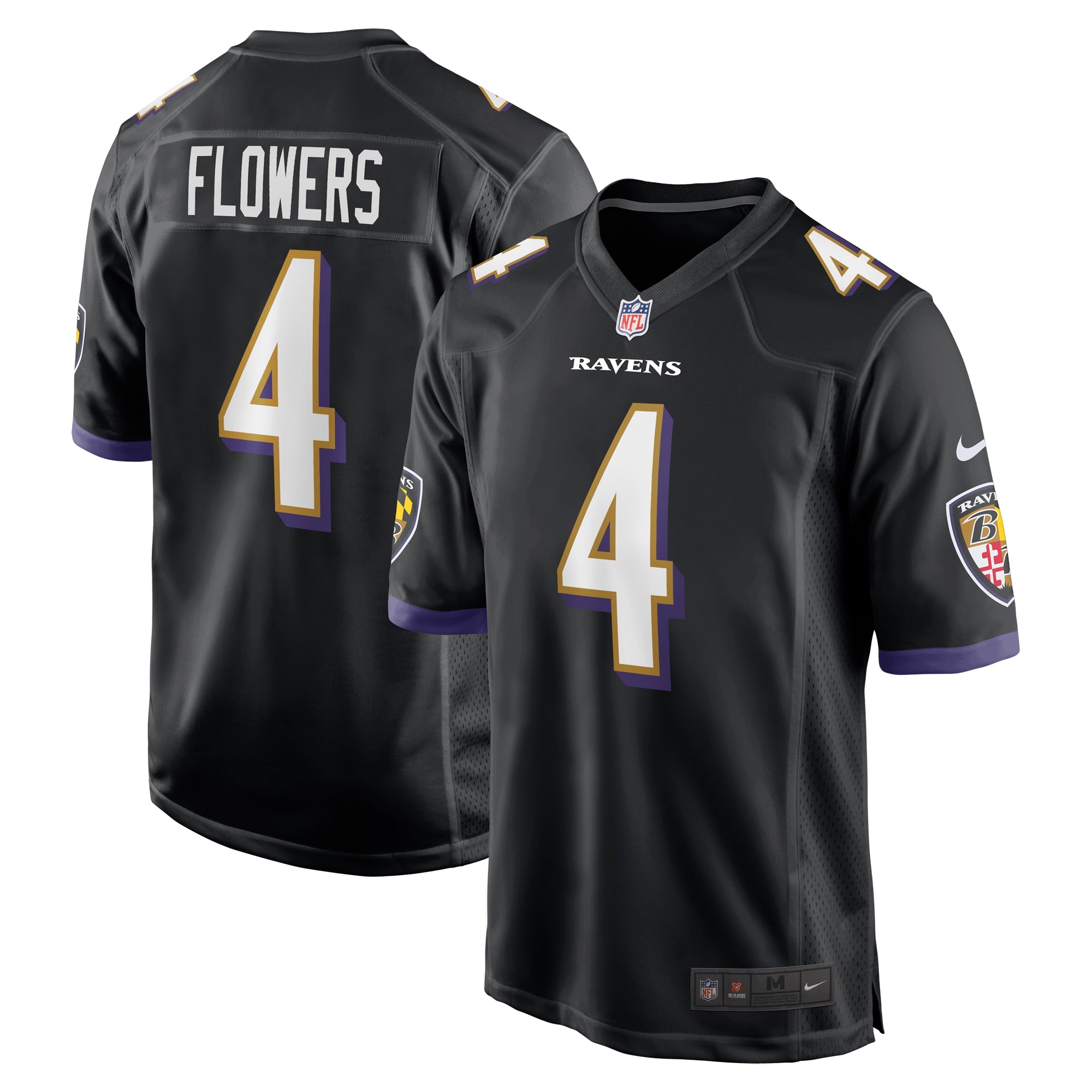 Zay Flowers Baltimore Ravens Nike  Game Jersey -  White/Black