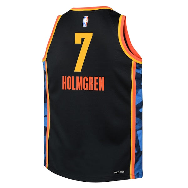 Chet Holmgren Oklahoma City Thunder Nike Youth 2024/25 Swingman Player Jersey - City Edition - Black