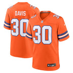 Terrell Davis Denver Broncos Nike Mile High Collection 1977 Throwback Retired Player Game Jersey - Orange