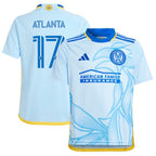 #17 Atlanta United FC adidas Youth 2024 The Resurgens Kit Replica Player Jersey - Light Blue