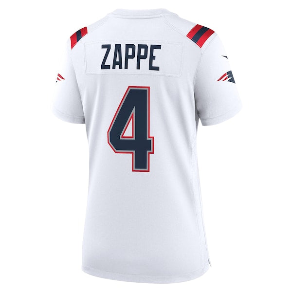 Bailey Zappe New England Patriots Nike Women's Game Player Jersey - White/Navy/Red