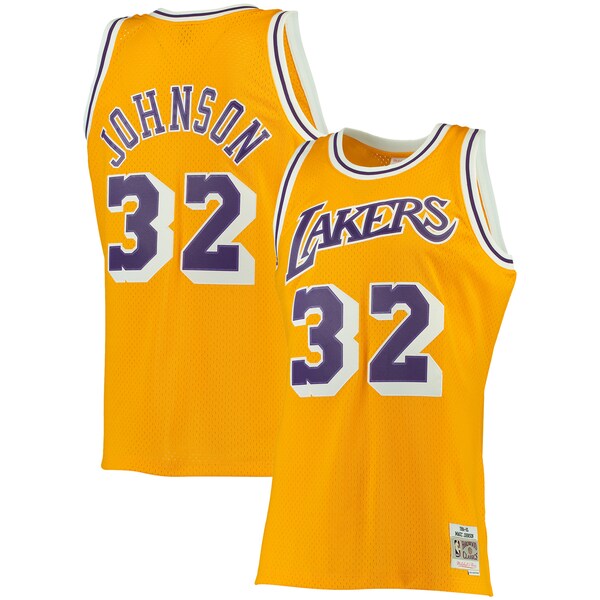 Magic Johnson Los Angeles Lakers 1984/85 Big & Tall Hardwood Classics Swingman Jersey - Gold