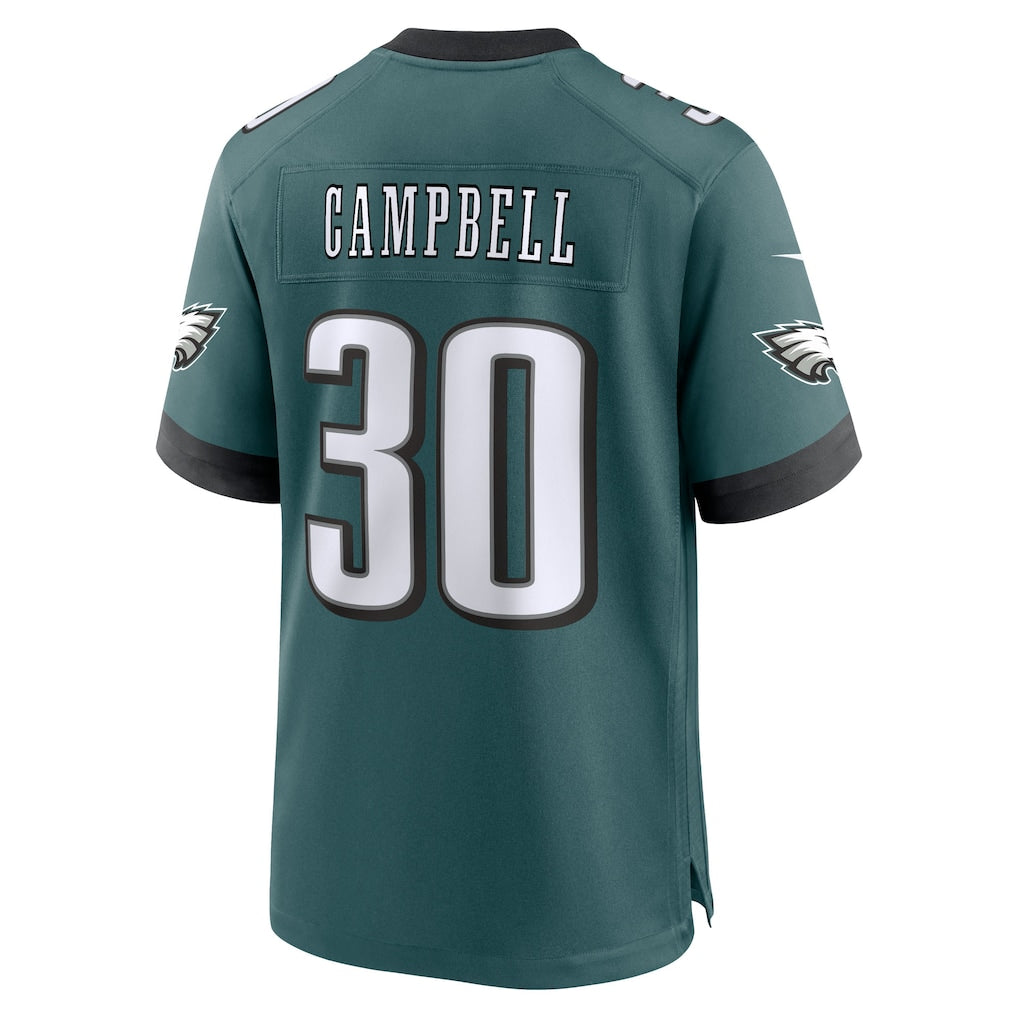 Jihaad Campbell Philadelphia Eagles Nike 2025 NFL Draft First Round Pick No. 32 Game Jersey - Midnight Green