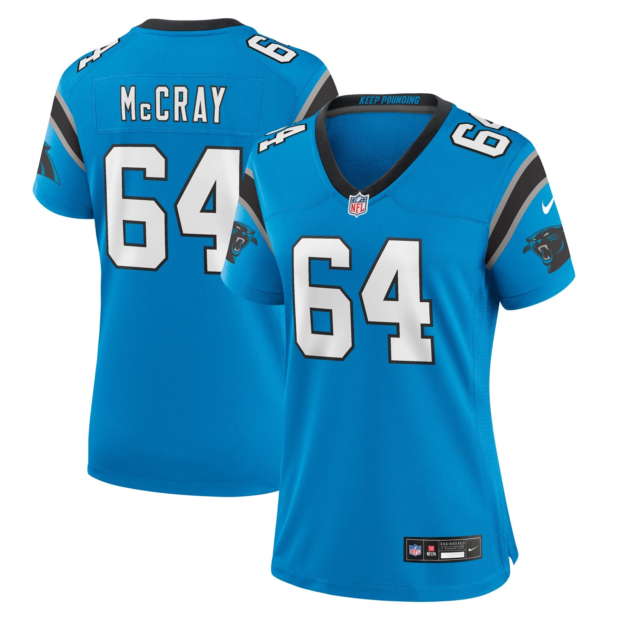 Justin McCray Carolina Panthers Nike Women's Team Game Jersey - Black/Blue