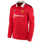 Tyrell Malacia Manchester United adidas 2022/23 Home Replica Long Sleeve Jersey - Red