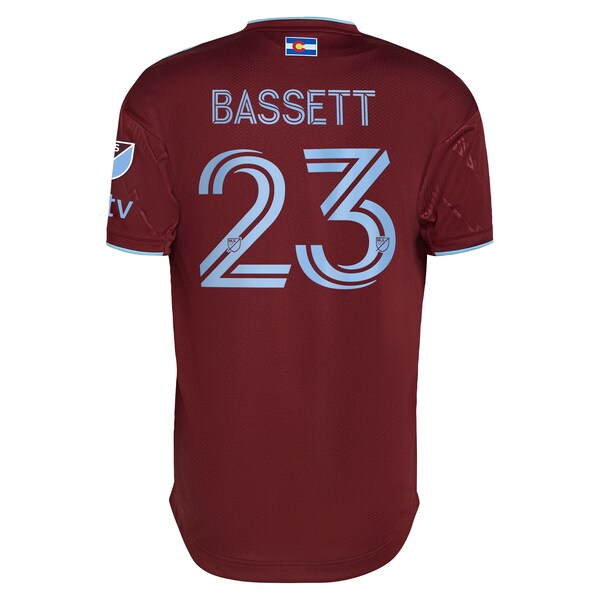 Cole Bassett Colorado Rapids adidas 2024 Club Authentic Player Jersey - Burgundy
