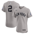 Derek Jeter New York Yankees Nike Road 2020 Hall of Fame Induction Patch Elite Player Jersey - Gray