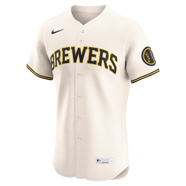Milwaukee Brewers Nike Home Elite Jersey - Cream/Navy