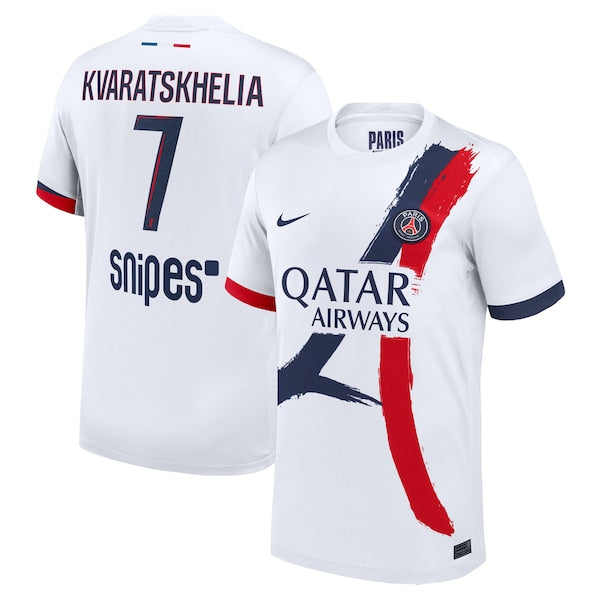 Khvicha Kvaratskhelia Paris Saint-Germain Nike 2024/25 Away Replica Player Jersey - White