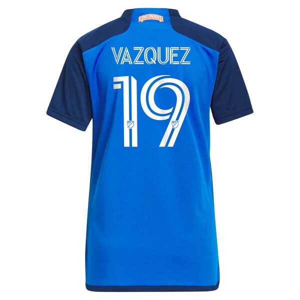 Brandon Vazquez FC Cincinnati adidas Women's 2024 River Kit Replica Jersey - Blue