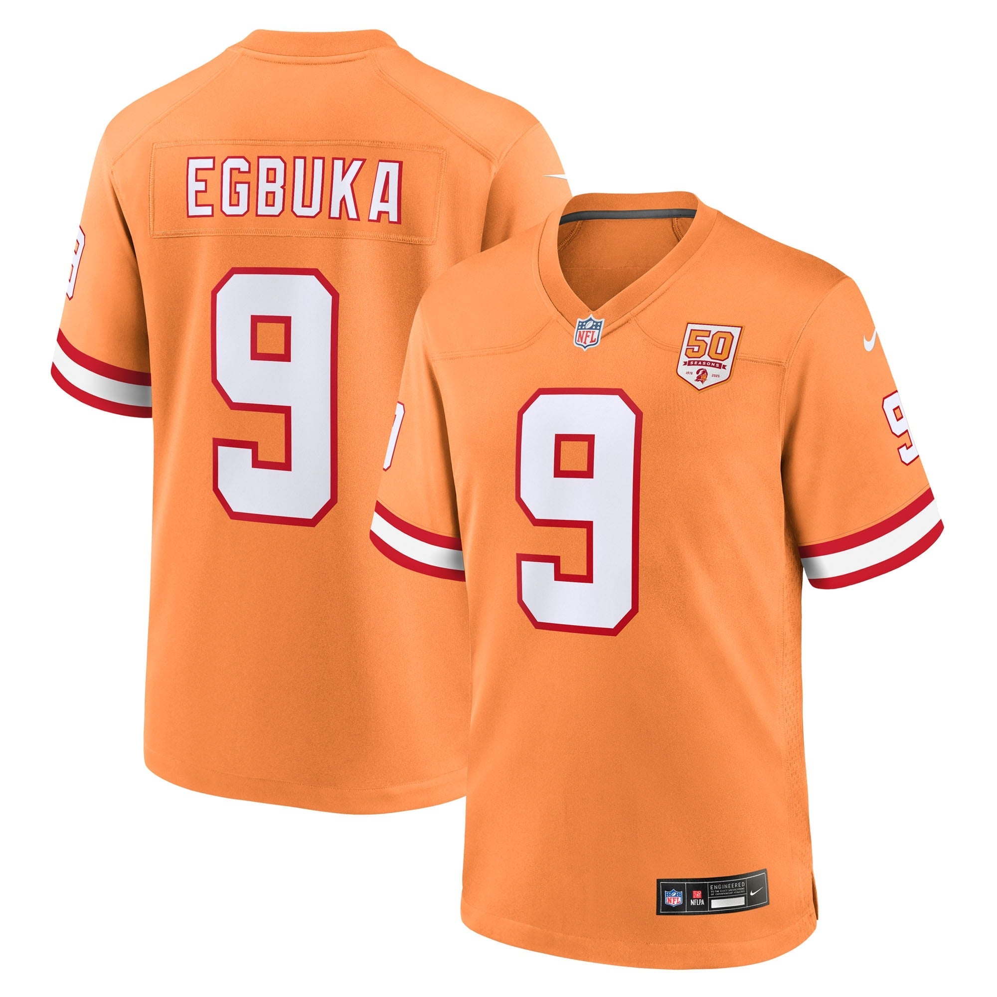 Emeka Egbuka Tampa Bay Buccaneers Nike  Team Game Jersey - Red/White/Creamsicle
