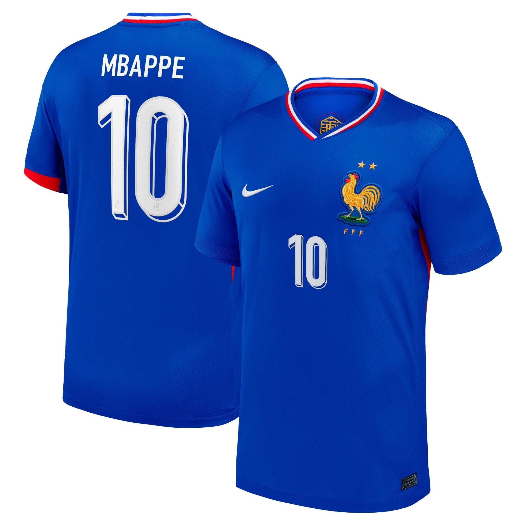 Kylian Mbappe France National Team Nike 2024 Away Replica Jersey - White/Blue