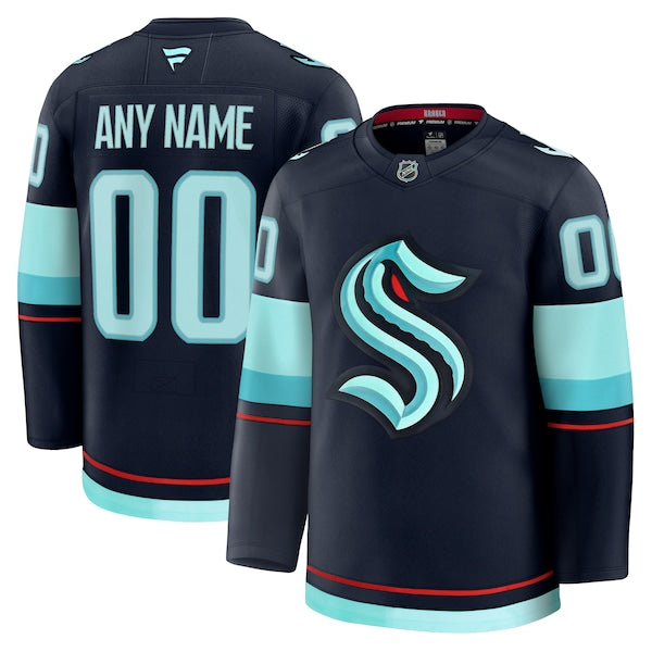 Seattle Kraken  Home Premium Custom Jersey - Deep Sea Blue/White
