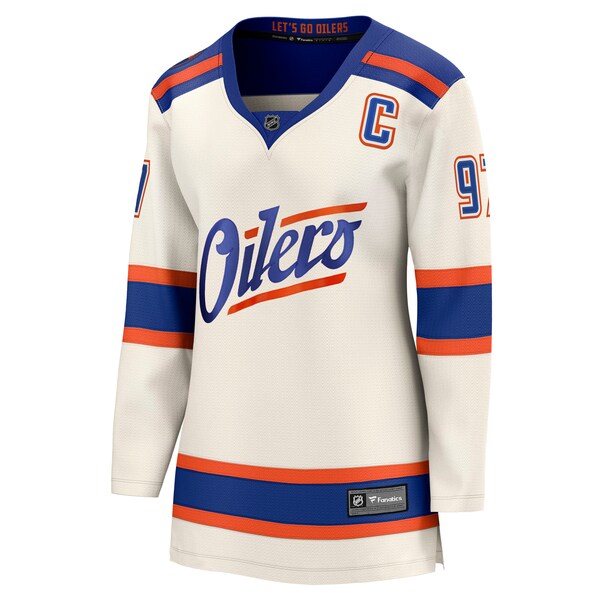 Connor McDavid Edmonton Oilers  Women's Alternate Breakaway Jersey - Light Beige/Royal