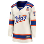 Connor McDavid Edmonton Oilers  Women's Alternate Breakaway Jersey - Light Beige/Royal