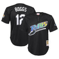 Wade Boggs Tampa Bay Rays Youth Cooperstown Collection Mesh Batting Practice Jersey - Black
